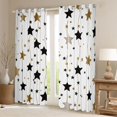 thumbnail image 2 of Manfei Stars Print Blackout Curtains Set of 2 (52x84 Each) for Teens Boys Girls,Merry Christmas Window Curtains,Geometric Stripes Curtains and Drapes,Lightweight Room Decor, 2 of 6