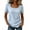 hgg024-Blue, variant on Ounisa Women's Ruffle Short Sleeve Top V Neck Lace Accent Waist Definition Fitted Elegant Casual Blouse