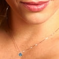 thumbnail image 4 of 0.5 ct princess cut blue moissanite 14k pink rose hypoallergenic Solid gold Designer Everyday Affordable Dainty Necklace Pendant + 18" hypoallergenic Solid gold chain, 4 of 6
