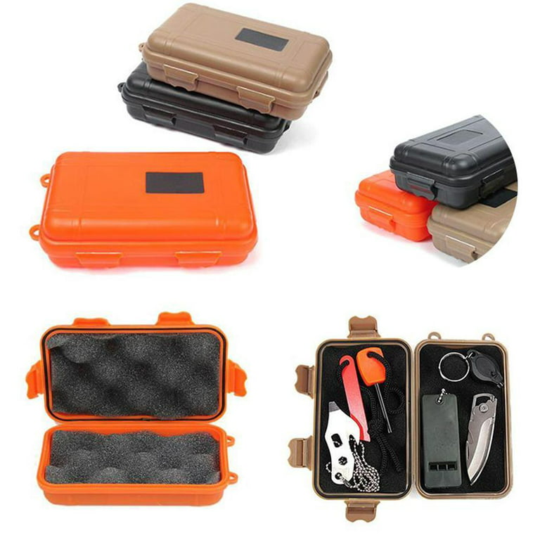 Outdoor Shockproof Waterproof Box Survival Airtight Case Holder For Storage  Matches Small Tools Edc Travel Sealed Containers Q0Z8