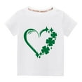 thumbnail image 1 of vdgthytj Enfants Garçons Filles T-Shirts de la Saint-Patrick Trèfle Graphique Col Rond Manches Courtes Hauts d'Été Blouse, 1 of 3