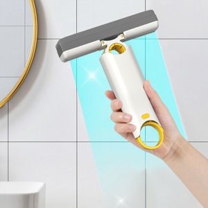 Wzzjkit Self Squeezing Mini Mop Portable Short Lazy Hand Wash-Free Strong Absorbent Cleaning System Mini Mop for Bathroom Kitchens Tableware Desktop Glass Mini Mop Portable Self- Small Mop