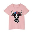 thumbnail image 2 of Tdoqot Girls 4th of July Funny Shirts- Fashion Cotton Short Sleeve Summer T Shirts Kids Clothes Tops Pink Size 4 T, 2 of 5