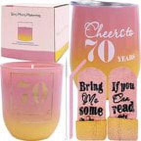 Meant2Tobe | 70Th Birthday Gift For Women 70 And Fabulous 70Th Glass 70Th