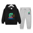 thumbnail image 2 of Toddler Boys Clothes Long Sleeve Sweatshirt & Pants Casual Kids Boy Fall Winter Outfits Set,casual kids clothes(Black,3-4 Years), 2 of 5