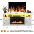 thumbnail image 6 of Fireplace TV Stand for 70/75/80 Inch TV with 36" Electric Fireplace, 70" Farmhouse Entertainment Center with LED Lights, Tall Media Console with Barn Door for Living Room, Bedroom, 6 of 8