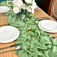 thumbnail image 2 of Yeacher 10PCS Valentine's Day Burgundy Chiffon Table Runner 10ft Wedding Table Runner 27x120 inch Gauze, 2 of 7