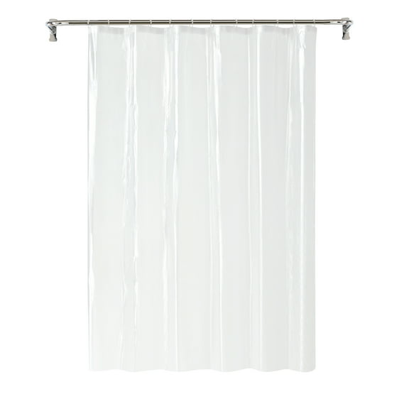 Clorox Clean Shower Lightweight PEVA Liner & Hook Set, Standard 70" x 72" & 12 C Hooks - Clear