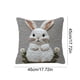 thumbnail image 3 of Almohada lumbar con estampado de conejitos blancos | Funda extraíble y lavable con relleno | Cojín cuadrado de 60 x 60 cm para sofá cama, oficina y siesta, 3 of 6