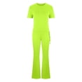 thumbnail image 6 of 2 Picec of Outfit Sets for Womens Fashion Plus Size Summer and Autumn Casual Spring And Solid Color Short Sleevele Round-Neck Blouses Long Pant Elastic Waist Sets, 6 of 8