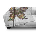 thumbnail image 2 of Butterflies Soft Flannel Fleece Throw Blanket, Butterfly Psychedelic Design Spirals Wildlife Eyes Pattern, Cozy Plush for Indoor and Outdoor Use, 60" x 80", Multicolor, by Ambesonne, 2 of 5