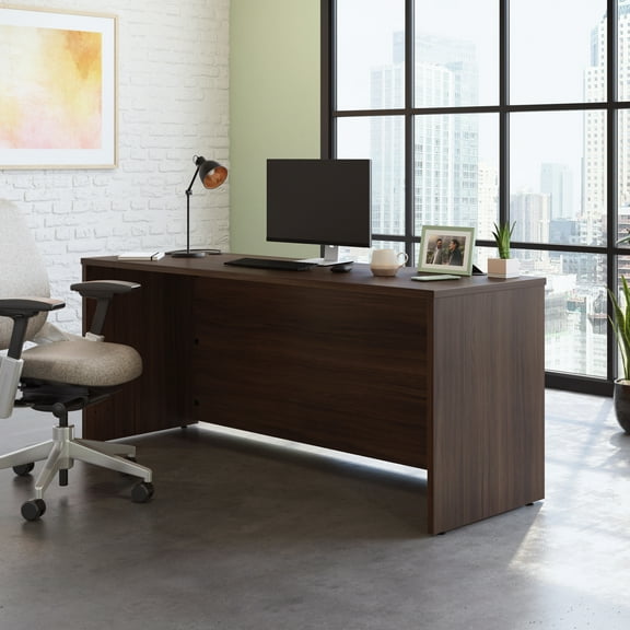 Sauder Affirm Engineered Wood 72" x 24" Computer Desk Shell in Noble Elm/Brown
