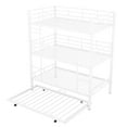 thumbnail image 5 of White Twin Size Triple Bunk Bed With Trundle, Metal - Ample Room For A Restful Night Extra Accommodation Convenient Trundle, 5 of 7