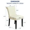 thumbnail image 7 of Subrtex Set of 2 Modern Upholstered Dining Chairs with Nailhead Trim and Wooden Legs, White, 7 of 7
