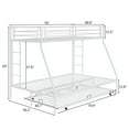 thumbnail image 2 of Zimtown Twin over Full Metal Bunk Beds with Daybed,Bed with Trundle, Bed Frame,White, 2 of 11