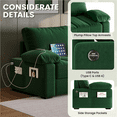thumbnail image 6 of Renwick 2 Seater Velvet Sofa Couch with Pillow Top Arms & USB Charging Ports, Green, 6 of 11