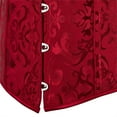 thumbnail image 6 of Womens Underbust Corset Plus Size Gothic Corset Cincher Medieval Corsets for Women Jacquard Vintage Waist Corset Top Winered Size 2XL, 6 of 6