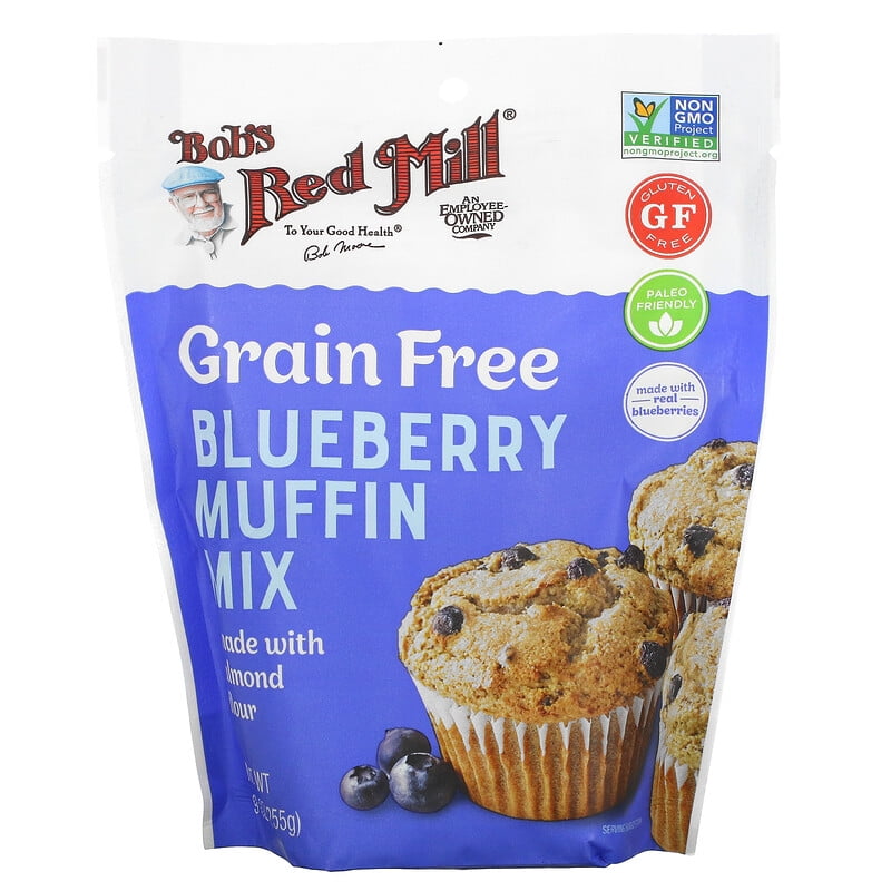 Bob's Red Mill, Grain Free, Blueberry Muffin Mix, Made With Almond Flour, 9 oz Pack of 2