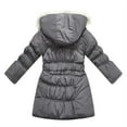 thumbnail image 2 of Richie House Big Girls Graphite Fur Hood Padded Winter Jacket 7, 2 of 2