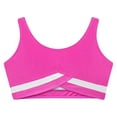 thumbnail image 5 of Raenseen Kids Girls Sleeveless Dance Crop Top Sports Bra Athletic Ballet Gymnastics T-Shirt Hot Pink 14, 5 of 9