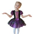 thumbnail image 3 of Felwors Robe Ballerine à Manches Courtes en Tulle à Sequins pour Filles Tout-Petits Robe de Princesse Robe de Danse Vêtements de Fête, 3 of 9