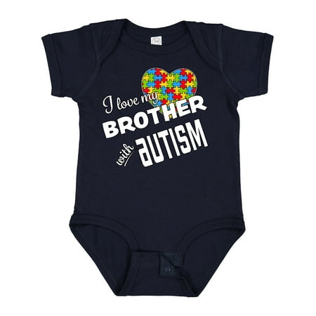 

Inktastic I Love My Brother with Autism Boys or Girls Baby Bodysuit