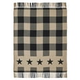 thumbnail image 3 of VHC Brands Black Check Star Woven Throw 50x60, Bedroom and Living Room Decor, Blanket, Cotton, Black Check Star Collection, Rectangle 60x50, Country Black, 3 of 3