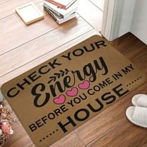 Front Door Mat Indoor Entrance Check Your Energy Before You Come in My House Welcome Mats for Front Door Doormat Non-Slip Washable Cute Mat Funny Rugs for Kitchen Outdoor Entrance Indoor 18x30 inch