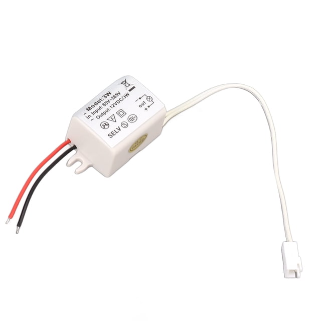 Adaptateur d'Alimentation à LED, Taille Compacte Pratique Commutation Sécurisée Adaptateur d'Alimentation DC12V 3W Stable pour Ampoules LED
