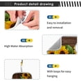 thumbnail image 4 of Coolnut Retro Sunflower Autumn Kitchen Sink Splash Guard 2 Packs Faucet Absorbent Mats Wooden Board Faucet Handle Drip Catcher for Kitchen, Bathroom,Sink Mat, Dish Drying Mat, 23.6"x5.5", 4 of 7