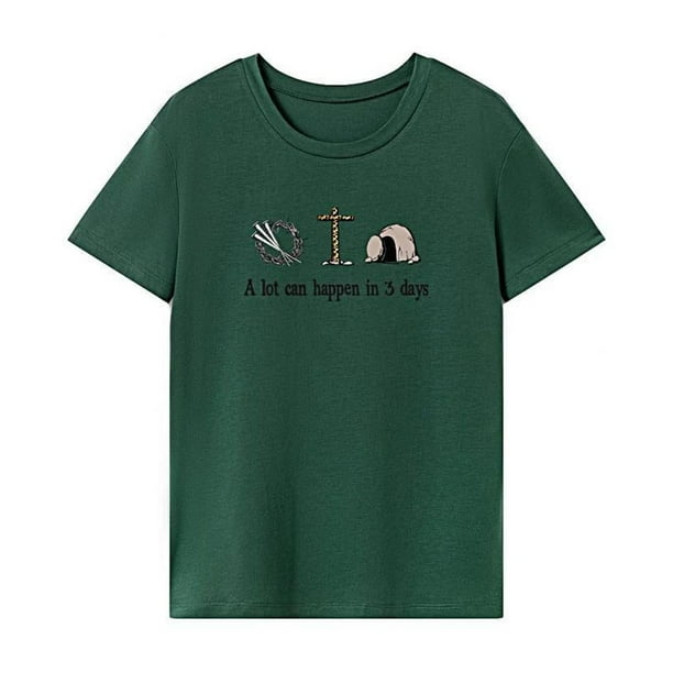 Camiseta para mujer con cuello redondo, camiseta básica clásica de ajuste regular para ir de compras en la playa S