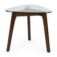 thumbnail image 2 of Noble House Mosier Mid-Century Modern End Table with Glass Top, 2 of 8