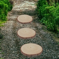 HEMOTON Wood Garden Decorations for Outdoor Use Beige Color Crafted with Durable Wood 2 Pcs