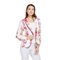 thumbnail image 1 of Women Light Weight Rayon Casual Open Front Jacket Cardigan Pink White Hibiscus Vine Large, 1 of 5