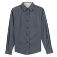 thumbnail image 5 of Womens Long Sleeve Easy Care Cotton/Polyester Shirt Steel Grey/Light Stone 4XL, 5 of 6