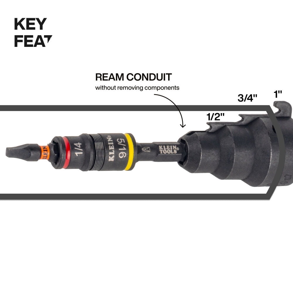 Klein Tools Impact-Rated Flip Socket Conduit Reamer Driver