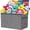 Large Gray, variant on VICTORICH Foldable Toy Box Chest for Kids, 32gal Sturdy Fabric Storage Bin with Lid for Toys, Blankets and Clothes, Black
