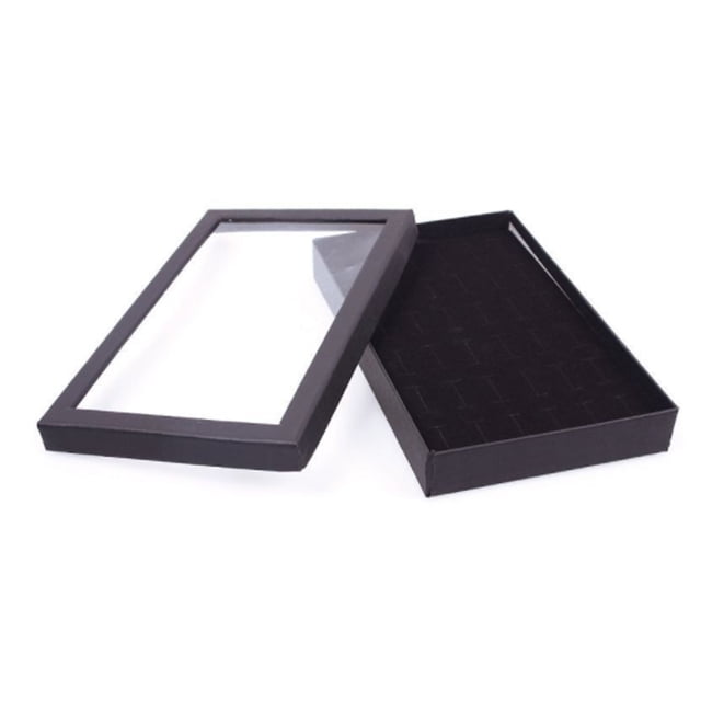 Naiovety Joyero Anillo 36 Ranuras Estuche de almacenamiento Práctico Ear Studs Display Transparente Show Organizer Care Home Retail Store Almacenamiento y organización del hogar