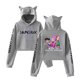 thumbnail image 1 of Sudadera corta con capucha y orejas de gato de Demon Hunters KPop, estilo grupo femenino, bonita sudadera corta con capucha y corte holgado., 1 of 5