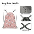 thumbnail image 4 of Xecao Girl Rabbit Pattern Sports Drawstring Backpack - String Swim Gym Bag with Wet Proof Pocket for Women&Men-Small, 4 of 6