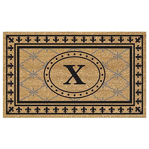 Nedia Home Paillasson de Toilette en Vinyle pour Bungalows Super Racleurs, Monogrammé X, 20 X 36