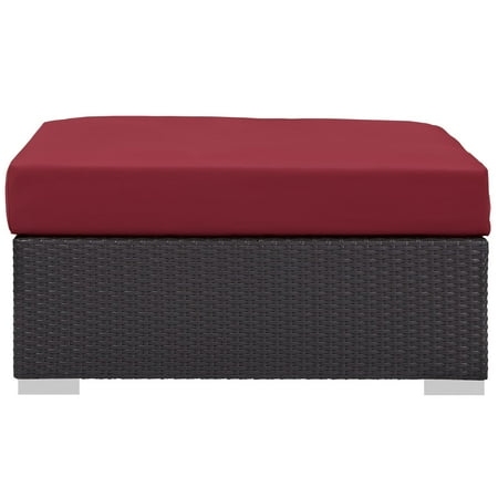 Modway Convene Outdoor Patio Large Square Ottoman, Multiple Colors