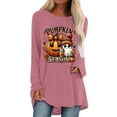 thumbnail image 1 of T-shirt à Manches Longues avec Imprimé Graphique d'Halloween pour Femmes, Confortable, Coupe Ample, Col Rond, Automne Hiver, Décontracté, Quotidien, Basique, Hauts, 1 of 4
