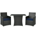 thumbnail image 4 of Costway 3PCS Patio Rattan Furniture Set Cushion Sofa Armrest Garden Deck Navy, 4 of 11