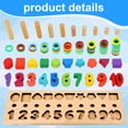 thumbnail image 2 of Syenll Montessori Educational Wooden Toys, Kids Number Puzzle Learning Toys, Counting Shape Stacking Game for Toddlers Age 3-5, 2 of 8