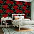 thumbnail image 2 of Peel and Stick Wallpaper Canvas Contact Paper beautiful vintage seamless bouquets roses leaves design greeting Self Adhesive and Removable 24in x 118in, 2 of 8