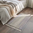 thumbnail image 4 of Bathroom Rug 2'x 3', Purple Grey Woven Cotton Washable Rug with Tassels, Farmhouse Gray Barn Wooden Vintage Striped Non Slip Front Door Mat for Entrance, Doorway, Hallway, Laundry Room, 4 of 9