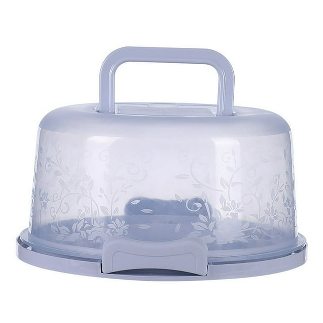 HAOAN Cake Box Round Cake Stand with Lid and Foldable Handle 10 Inch Portable Cake Container Cake Ornaments Suitable for Storage Birthday Cakes Cupcakes Nuts Fruits