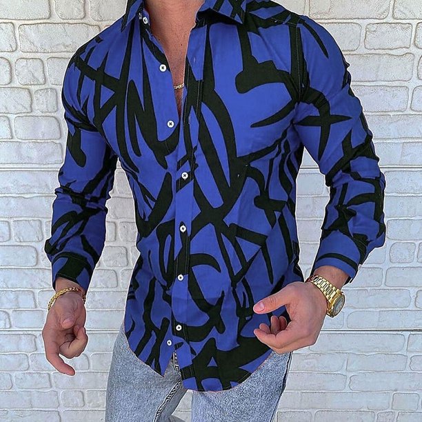 Camisa de hombre con solapa abstracta, camisa de manga larga con botones, ropa cómoda y suave, diseño de diseñador de moda, informal, transpirable