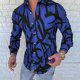 thumbnail image 1 of Camisa de hombre con solapa abstracta, camisa de manga larga con botones, ropa cómoda y suave, diseño de diseñador de moda, informal, transpirable, 1 of 6